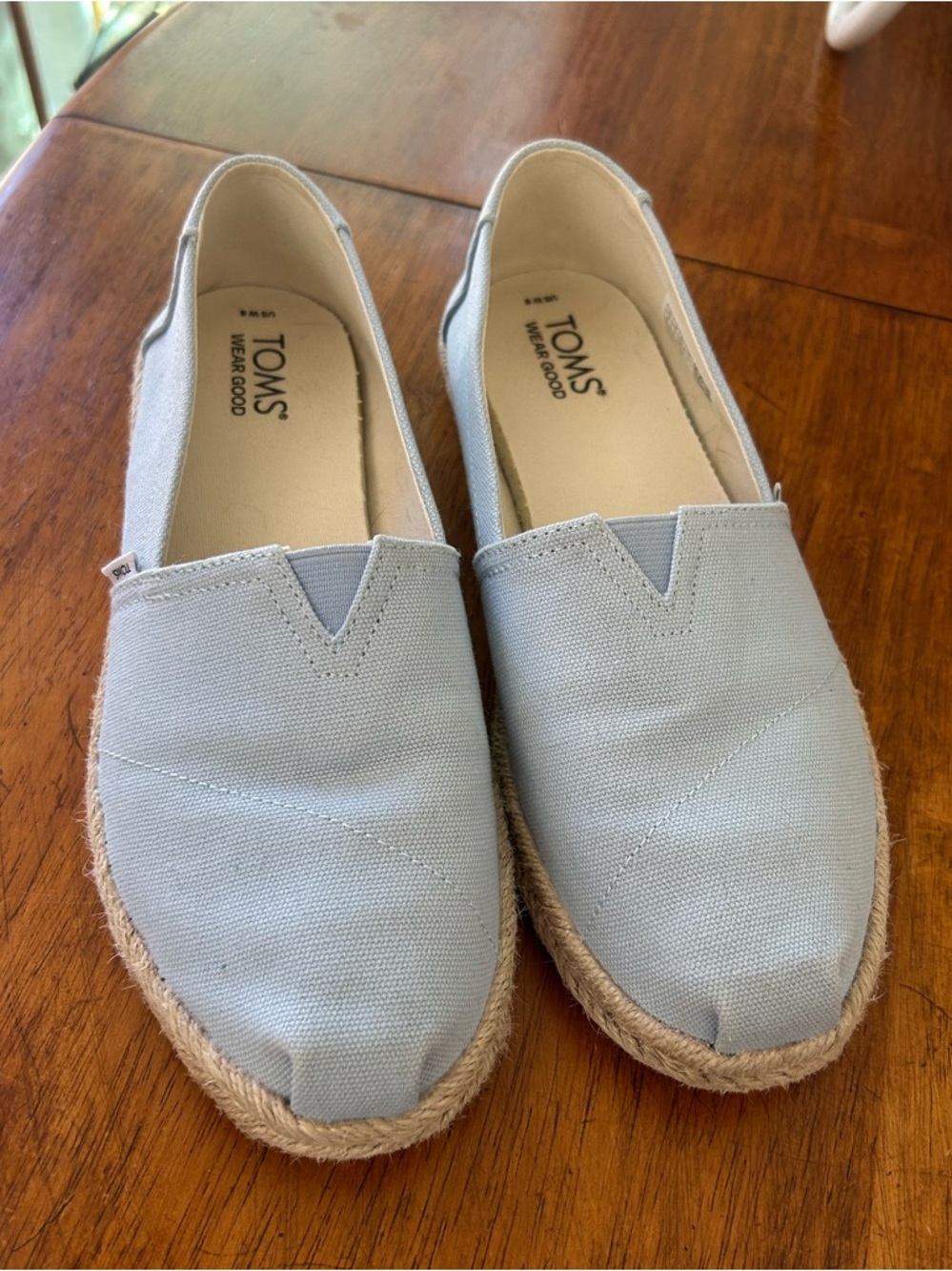 TOMS Blue Canvas Espadrille Slip-Ons